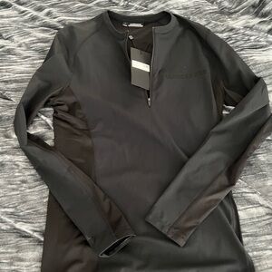 J.Lindeberg Charcoal Long Sleeve Half-Zip Shirt